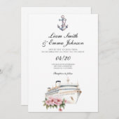 Faire-part de mariage Ancre bateau de croisière (Devant / Derrière)