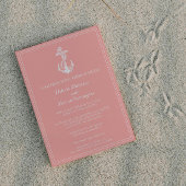 Faire-part de mariage Ancre corail nautique