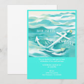 Faire-part de mariage Ancre d'amour dans un thème  (Devant / Derrière)