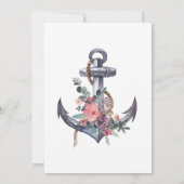 Faire-part de mariage Ancre florale marine (Dos)