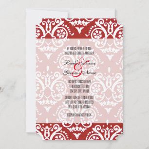 Faire-part de mariage anglais rouge et blanc