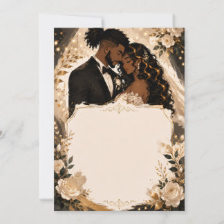 Faire-part de mariage anime pour couple noir