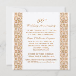 Faire-part de mariage anniversaire à motif orné