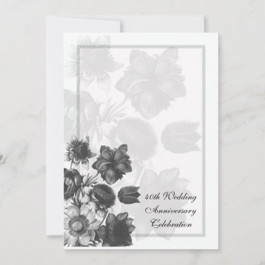 Faire-part de mariage anniversaire bouquet de fleu (Devant)