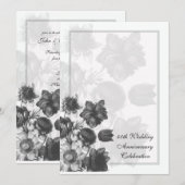 Faire-part de mariage anniversaire bouquet de fleu (Devant / Derrière)