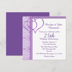 Faire-part de mariage anniversaire de mariage Purp