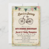Faire-part de mariage anniversaire de vélo vintage (Devant)