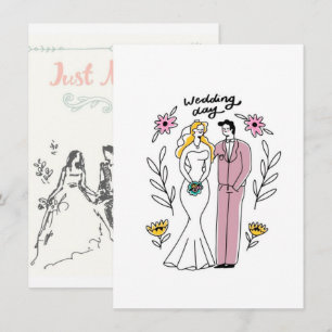Faire-part de mariage anniversaire Vintage Sketch 