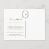 faire-part de mariage annulation monogramme feuill (Dos)