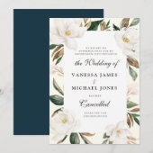 Faire-part de mariage annulé à motif floral de mag (Devant / Derrière)