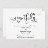 Faire-part de mariage annulé avec regret (Devant / Derrière)