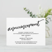 Faire-part de mariage annulé en écriture manuscrit (Debout devant)