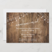 Faire-part de mariage annulé Rustic Wood & Lights (Devant)