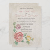 Faire-part de mariage antique de point de croix (Devant / Derrière)