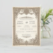Faire-part de mariage antique vintage (Debout devant)
