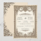 Faire-part de mariage antique vintage (Devant / Derrière)