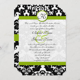 Faire-part de mariage Apple Green Damask Swils