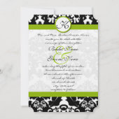 Faire-part de mariage Apple Green Damask Swils (Devant)