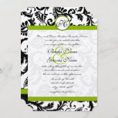 Faire-part de mariage Apple Green Damask Swils (Devant / Derrière)