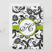Faire-part de mariage Apple Green Damask Swils (Devant)