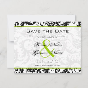 Faire-part de mariage Apple Green Damask Swils