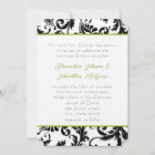 Faire-part de mariage Apple Green Damask Swils (Devant)