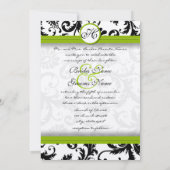 Faire-part de mariage Apple Green Damask Swils (Dos)