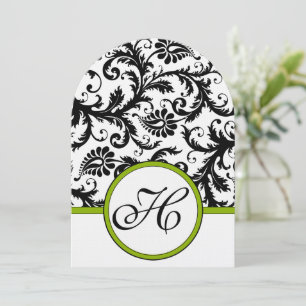 Faire-part de mariage Apple Green Damask Swils