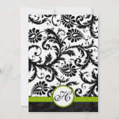 Faire-part de mariage Apple Green Damask Swils (Devant)