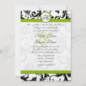 Faire-part de mariage Apple Green Damask Swils (Dos)