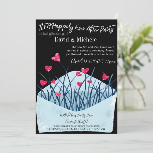 Faire-part de mariage après/fête de mariage rempli (Debout devant)