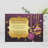 Faire-part de mariage après Noël en or violet (Debout devant)