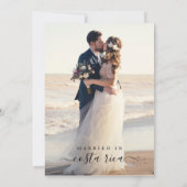 Faire-Part de Mariage Après une Évasion à Destinat (Dos)