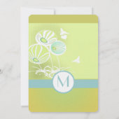 Faire-part de mariage Aqua Blue Flowers et abeille (Dos)