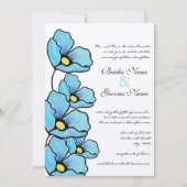 Faire-part de mariage Aqua Blue Poppy Flowers (Devant)