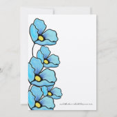 Faire-part de mariage Aqua Blue Poppy Flowers (Dos)