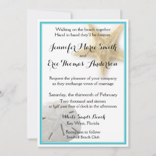 Faire-part de mariage Aqua Dollar Dollar De Sable