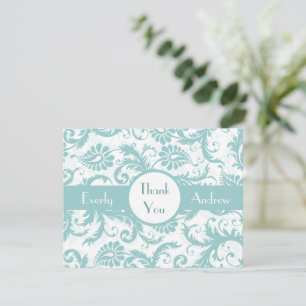 Faire-part de mariage Aqua Pool Blue Damask Swirls