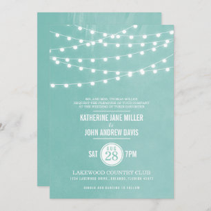 Faire-part de mariage Aqua String Lights