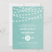 Faire-part de mariage Aqua String Lights (Devant)