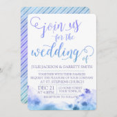 Faire-part de mariage aquarelle (Devant / Derrière)