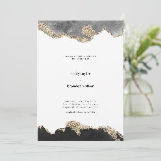 Faire-part de mariage aquarelle (Debout devant)