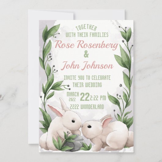 Faire-part de mariage aquarelle (Devant)