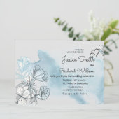 Faire-part de mariage aquarelle (Debout devant)