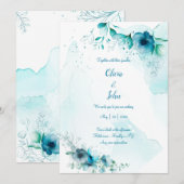 Faire-part de mariage aquarelle (Devant / Derrière)