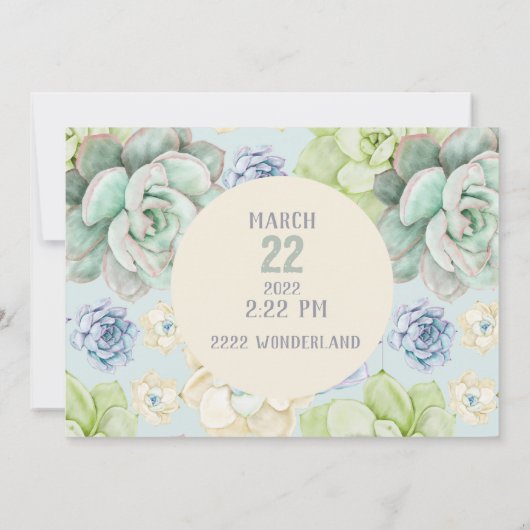 Faire-part de mariage aquarelle (Dos)