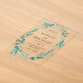 Faire-part de mariage aquarelle boho avec verdure (Poser)