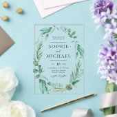 Faire-part de mariage aquarelle boho avec verdure (Insitu (Mariage))