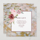 Faire-part de mariage aquarelle de fleurs informel (Devant / Derrière)