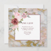 Faire-part de mariage aquarelle de fleurs informel (Devant)